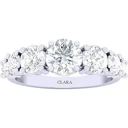 clara Made with Swiss Zirconia 925 Sterling Silver Round Solitaire Ring |Gift for Women and Girls-picture-38