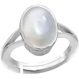 clara Moonstone 8.3cts or 9.25ratti stone Sterling Silver Adjustable Ring For WOMEN-picture-41