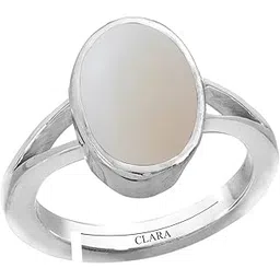 clara Opal 4.8cts or 5.25ratti Stone Silver Adjustable Ring for Women-picture-42