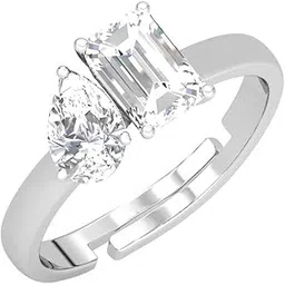 clara Pure 925 Sterling Silver Classic Solitaire Finger Ring with Adjustable Band | Gift for Women Girls Wife Girlfriend | Multiple Design Options-picture-13