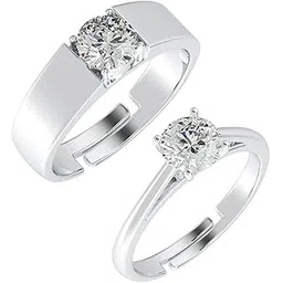 clara Pure 925 Sterling Silver Luca Adjustable Couple Band, Promise Rings for Lovers | Gift for Men and Women-picture-47