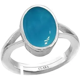 clara Turquoise Firoza 3cts or 3.25ratti Stone Silver Adjustable Ring for Women-picture-13