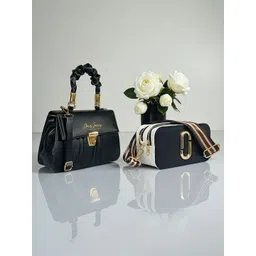 CLARIS JAMES Women Set of 2 Solid Structured Handheld Bag-picture-21