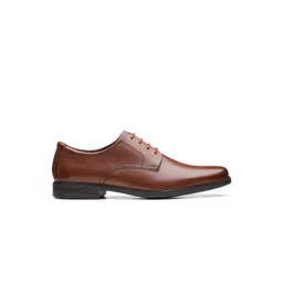 Clarks Men Brown Solid Leather Derbys Shoes image 3