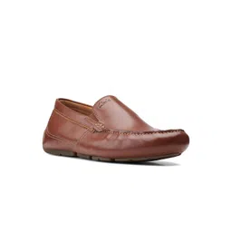 Clarks Men Tan Brown Leather Driving Shoes-picture-29