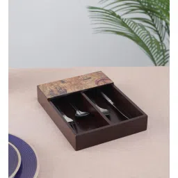 clasicraft Brown Abstract Print MDF Cutlery Holder-picture-17