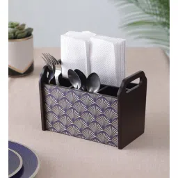 clasicraft Brown Black and Gold Print MDF Cutlery Holder-picture-15
