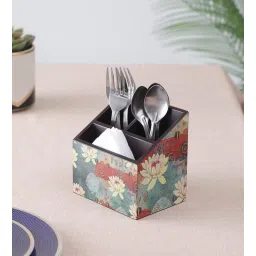 clasicraft Brown Lotus Print MDF Cutlery Holder-picture-12
