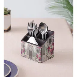 clasicraft Brown Pecock Print MDF Cutlery Holder-picture-25