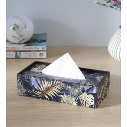 clasicraft Brown Tisue Box Gold Leaf Print MDF Tissue Holder-picture-12