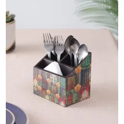 clasicraft Brown Window Print MDF Cutlery Holder-picture-23