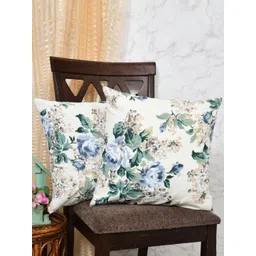 Clasiko Beige & Green Set of 2 Printed Square Cushion Covers-picture-18