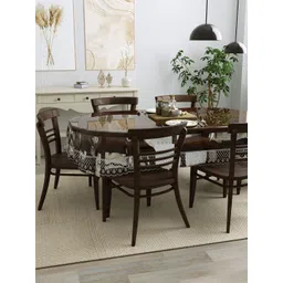 Clasiko Transparent & Silver-Coloured 6-Seater Anti-Slip Table Cover-picture-10