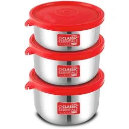 Classic Essentials 3 Pcs Stainless Steel Food Container Set (Pack of 5)-picture-13