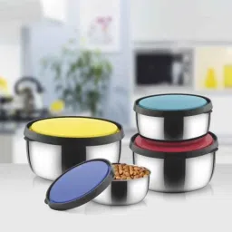 Classic Essentials 4 Pcs 1401 Stainless Steel Fridge Kivi Bowl (Pack of 3) image 2