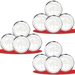 Classic Essentials CE-12 12 Pcs Stainless Steel Permanent Laser Design Vriksha Dinner Plate Set (Pack of 5)-picture-24
