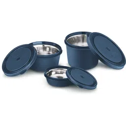 classic essentials Stainless Steel Microwave Safe Containers with Lids Lunch Box, 3 Containers Lunch Box-picture-15