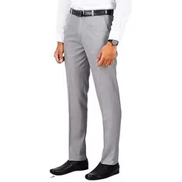 Classic Fit Formal Dress Pants, Light Grey, Straight Leg, Professional Wear, Business Casual Trousers with Side Pockets,Style-03-picture-29