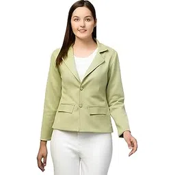 Classic Fitted Blazer for Women, Long Sleeve, Single-Breasted,1 Pocket Inside,Semi-Formal (in, Alpha, XL, Light Pastel Green)-picture-46