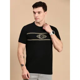 Classic Polo Men Typography Printed Extended Sleeves Applique Slim Fit T-shirt-image-12