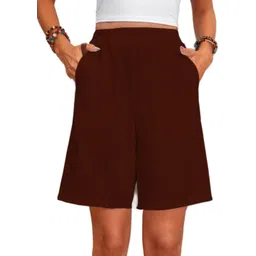 classy fashion Solid, Self Design Women Brown Casual Shorts, Regular Shorts, Basic Shorts, Gym Shorts, Running Shorts, Sports Shorts-picture-28