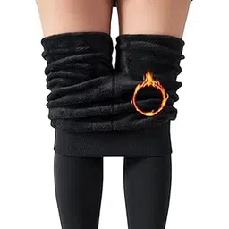 classy wrap Women Fleece Warm Thick Fur Lined Fleece Winter Thermal Soft Legging Ankle Length Stretchable Tights Stocking -(Black, Waist Size 28 to 34)-picture-16