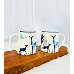 classydesigners Alive Theme Tea Cups, Hand Painted Coffee, Set of 2 Cups, 330 ml Ceramic Coffee Mug-picture-15