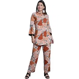 claura Abstract Printed Shirt & Trousers for Women/Cord Set for Women-picture-21