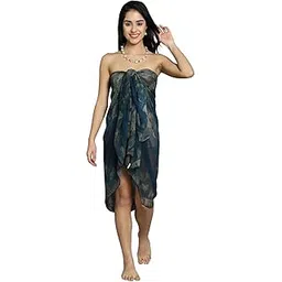 claura Abstract Printed Swimwear Cover Up Kaftan Dress-picture-19