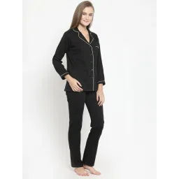 Claura Black Shirt With Pyjamas image 4
