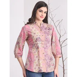 Claura Floral Print Cotton Top-picture-25
