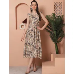 Claura Floral Print Fit & Flare Midi Dress-picture-31