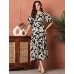Claura Floral Print Maxi Midi Dress-picture-17
