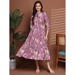 Claura Floral Print Maxi Midi Dress-picture-14