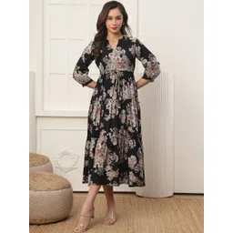 Claura Floral Print Maxi Midi Dress-picture-18