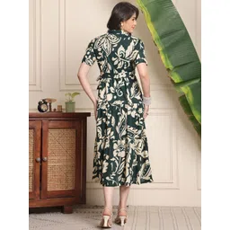 Claura Floral Print Maxi Midi Dress image 5