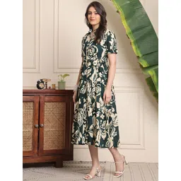 Claura Floral Print Maxi Midi Dress image 4