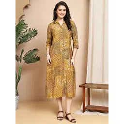 Claura Geometric Printed Shirt Midi Dress-picture-28