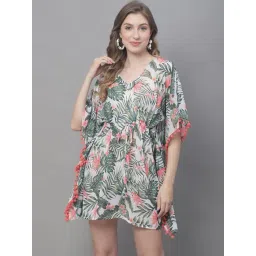 Claura Green Printed Beachwear Kaftan-picture-36