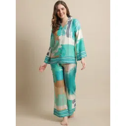 Claura Green Printed Shirt With Pyjamas-picture-11