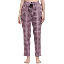 claura Women Checked Purple & Black Cotton Pajama for Women Combo (Pack of 2)-picture-41