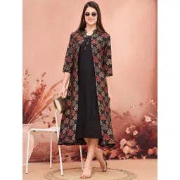 Claura Women Floral Print A-Line Midi Dress-picture-34