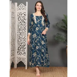 Claura Women Printed Maxi Nightdress-picture-13