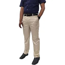clavelite Men's Regular fit Formal Flat Front Trousers-picture-54