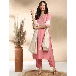 clavinet Embroidered Kurta, Trouser/Pant & Dupatta Set-picture-23