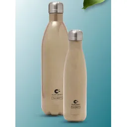 CLAY CRAFT Fiesta Gold-Toned 2Pieces Stainless Steel Double Wall Vacuum Water Bottles-picture-21