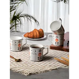 clay craft India Circus Director White & Black 6 Pieces Printed Glossy Ceramic Cups215 ml-picture-38