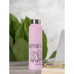CLAY CRAFT Vacbott Pink Printed Stainless Steel Single Wall Vacuum Water Bottle 1L-picture-19