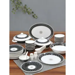 Clay Craft White & Black Ceramic Dinner Set-picture-21