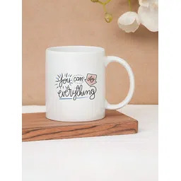 CLAY CRAFT White & Black Text or Slogans Printed Ceramic Glossy Mug 350 ml-picture-14